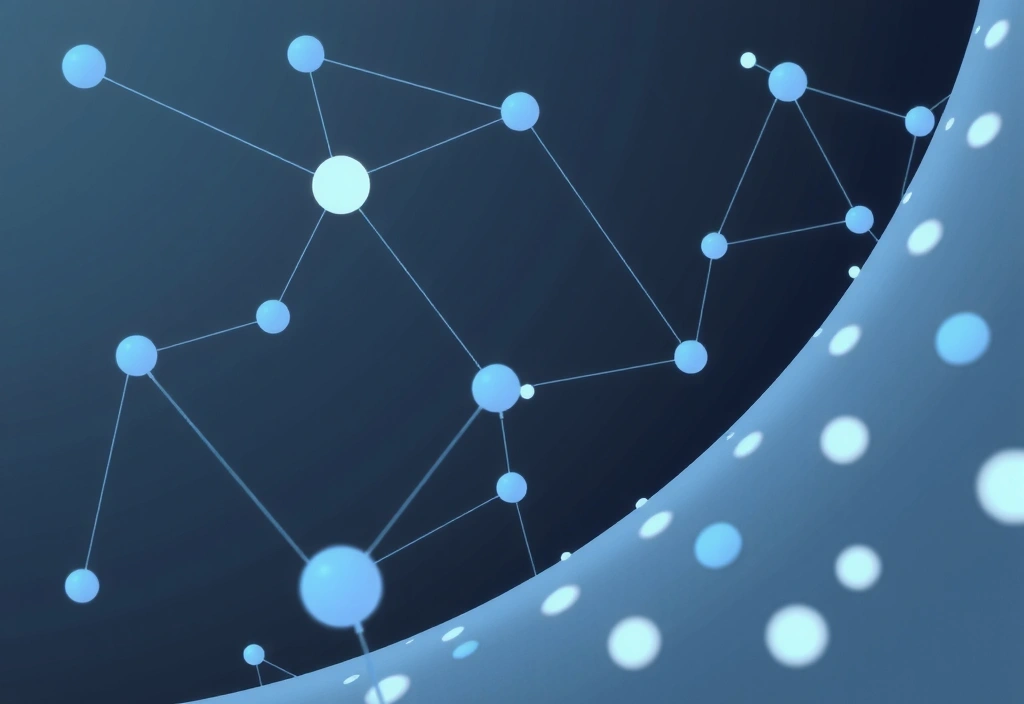 Abstract representation of anonymous data points flowing through a network, symbolizing non-personal data collection.